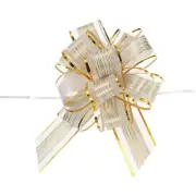 20pcs 7" Big Gift Wrapping Bows Organza Pull Bow Ribbon Chiffon Cream White