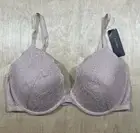 Natori 731209 Vivid Full Fit Contour Plunge Lined Underwire Bra 34D Rose Beige