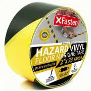 XFasten Hazard Warning Safety Striped Tape, Black and Yellow, Waterproof, 2-Inch