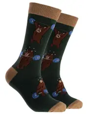 [Mitch Dowd] Bear Pump Cotton Crew Socks in Tan