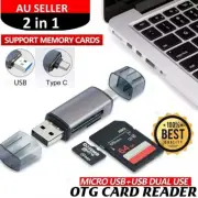 USB & USB-C Memory Card Reader for SD & TF (MicroSD) Cards - OTG Macbook iphone