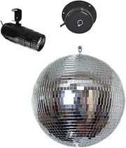 CR Lite 10 inch Mirror Ball Set with Rotating Motor RGBW Pinspot for Home Party Birthday Christmas