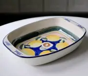Robert Gordon Pottery Australia LARGE 16"x11" Deep Bake Dish Pan Citron