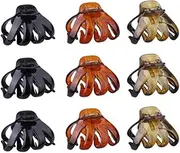Healvian 9pcs Octopus Hair Claws Non-slip Hair Clips for Parties Daily Wear for Women