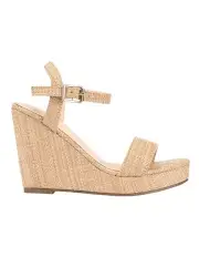 [VERALI] Amaya Wedge Sandal in Natural Raffia