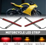 4x Universal LED Flexible Strip LED Motorcycle Turn Signal Brake Amber Red Light