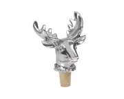 Zodax Silver Moose Head Bottle Stopper