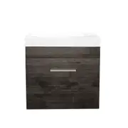 500*250mm Bathroom Vanity Mini MDF Dark Grey Freestanding/Wall Hung With Ceramic Top