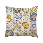 Throw Pillow Cover Retro Ornament Square Lemons Sicily Home Decor Pillowcase