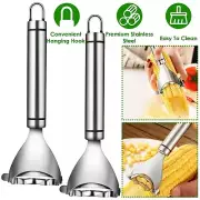 2X Corn Cob Peeler Stainless Steel Thresher Stripper Cutter Kitchen Slicer Tool