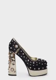 [AZALEA WANG] Black Gemma Platform Heels