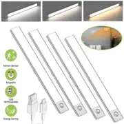 LED Motion Sensor Under Cabinet Closet Light Strip USB Rechargeable Kitchen Lamp