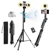 70.9" Auto Face Tracking Tripod 360° Rotation with Lights, Motion Sensor Ph