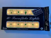 Set/10 Vintage Bronson String Snowflake Mold Plastic Garland Christmas Light