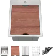 15x20 Inch Drop In Bar Sink, Gabhar 15' Stainless Steel Drop In Kitchen Bar Sink