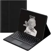Jarttarn Keyboard Case Compatible with Lenovo Idea Tab Pro 12.7-inch (2025) TB373FU TB375FC, Leather Flip Cover Removable Wireless Bluetooth Touchpad Trackpad Keyboard (Black)
