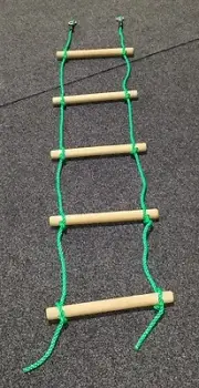 Wooden Rung Rope Ladder Cubbyhouse Playground DIY Climbing Backyard Fort Tree