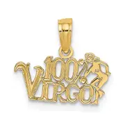 14K Yellow Gold 100% Virgo Zodiac Charm