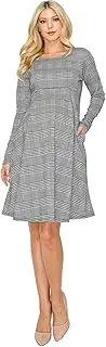 [My Bump] Women's Casual Comfortable Maternity Pregnancy Long Dress W/Side Pocket (Made in USA)
