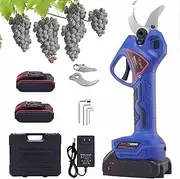 21v Professional Electric Pruning Shears, Cordless Pruning Shears with LCD Display, 1~5cm Cutting Diameter, Garden Rechargeable Power Scissors, 48900mah Battery,2*Battery