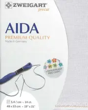 Zweigart Precut Stern-Aida 14 count Silvery Moon 3706/7011