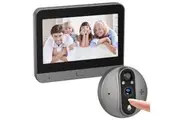 Smart Door Viewer Wifi Camera With Night Vision PIR Motion Detection Door Bell for Home Security-Gray