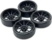 4Pcs Hard Plastic Drift Tire Tyre Metal Wheel Rim for Wltoys 284131 K969 K989 P929 Mini-Z 1/28 RC Car Upgrades Parts,3