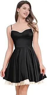 [ODIZLI] Women's Satin Short Corset Mini Short Dress Sleeveless Sweetheart Neckline Ruffle Party Dress Summer with Pockets