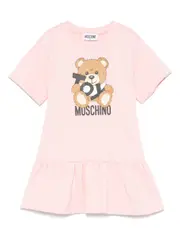 [Moschino Kids] Teddy Bear-print dress 12 Pink