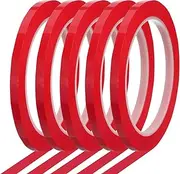 uxcell Whiteboard Tape 6mm x 66m Pinstripe Graphic Chart Line Grid Marking Tapes for Classroom Office Dry Erase Board Art, Red, Pack of 5