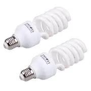 2x Compact E27 220v 5500k 45w Photo Studio Bulb Video Photography Daylight Light Lamp White White light