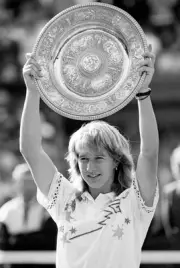 Steffi Graf West Germany Celebrates With The Venus Rosewater Dish 1988 Photo 3