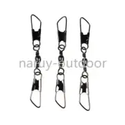 50PCS Barrel Swivel with Double Interlock Snap Fishing Swivel Connector