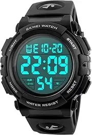 [FANMIS] Men’s Big Face Digital Sports Watch with Multifunction 50M Waterproof Alarm Stopwatch Calendar EL Backlight 12H/24H