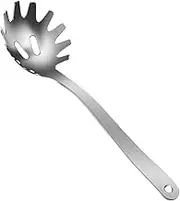 BEBEMOKO Sturdy Pasta Spoon with Fork Teeth Noodle Server Stainless Steel Pasta Server Versatile Mixing Fork Perfect for Home Cooking