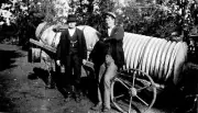 Two men with a water tank Eaglehawk District Victoria Jun 1924 OLD PHOTO