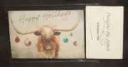 Welcome Mat - Happy Holidays Longhorn Christmas 1:12 Carpet Rug House Door Mini