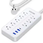 Power Strip Surge Protector - 8 Outlets & 3 USB Ports & 1 USB-C Port, 1700 Jo...