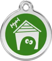 Red Dingo Dog Enamel House Tag - Green - Lifetime Guarantee - Cat, Dog, Pet ID T