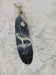 WOLF HOWLING HAND PAINTED FEATHER HAIR PIECE 8" LONG NEW
