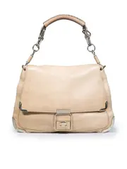 Beige Chain Link Shoulder Bag