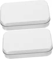 CVUTOVO 2pcs Boxes Portable Mini Tinplate Storage Box with Hinged Lids Versatile Metal Containers for Candy Medicine and Small Items for Home Organization and Travel