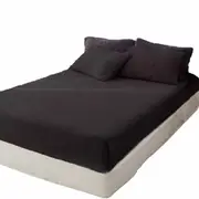 Black Teddy Bear Fleece Double Queen King Fitted Sheet Pillowcase - No Flat Sheet