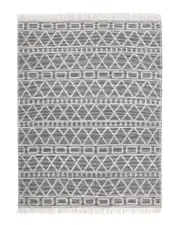 Solo Rugs Alberta Contemporary Geometric Hand-Woven Wool-Blend Area Rug 8' x 10' Black