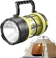 LED Camping Lantern - Solar LED Torch | USB Charging Portable High Brightness Tent Light | 5 Modes Ultra-High Brightness USB Charging SOS Lamp for Tent Hiking Festival Tailgating Outage Storm Disaster