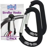 Stroller Hooks for Diaper Bags - Large Carabiner Clips (2 Pack)