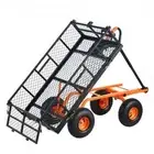 Metal Garden Dump Cart Utility Wheelbarrow 181kg Capacity 2-in-1 Handle 10 Inch