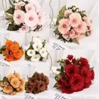 30cm Fake Sunflower Gerbera 7 Heads Simulation Plant Decor Photo Props