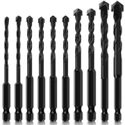 10Pcs Masonry Punching Drill Bit Stepped 4/5/6/8/10/12mm Hex Shank Bits~;