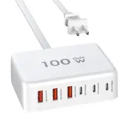 USB C Fast Charge-100W GaN 6 Port Type Charging Station Hub Block Cube, Wall ...